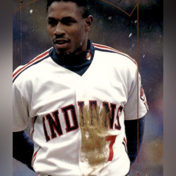 Majestic Authentic Cleveland Indians Kenny Lofton Throwback Jersey Men’s Sz: M - Picture 3 of 8